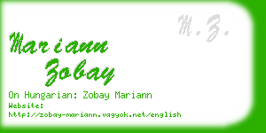 mariann zobay business card